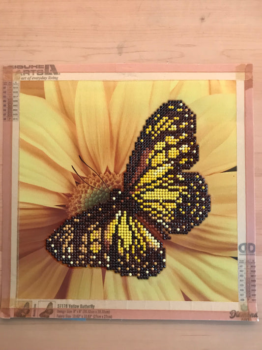 Yellow Butterfly Diamond Painting